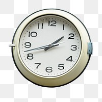 Wall clock png analog object sticker, transparent background