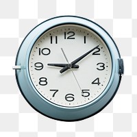 Wall clock png analog object sticker, transparent background