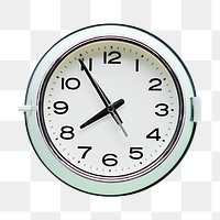 White round clock png sticker, transparent background