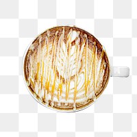 Coffee latte art png sticker, transparent background