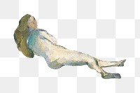 Png Cezanne’s Bathers sticker, post-impressionist portrait painting, transparent background.  Remixed by rawpixel.