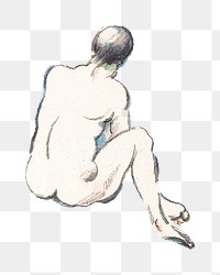 Png Cezanne’s Bathers sticker, post-impressionist portrait painting, transparent background.  Remixed by rawpixel.