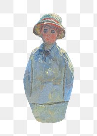 Monet's png Woman with a Parasol sticker, Madame Monet and Her Son on transparent background. Remastered by rawpixel.