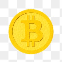 Bitcoin png currency money sticker, transparent background