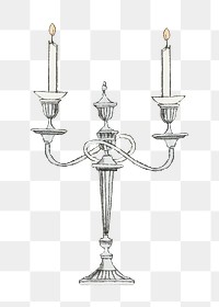 Victorian candle holder png vintage object sticker, transparent background. Remastered by rawpixel.