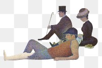 Png A Sunday on La Grande Jatte sticker, vintage people on transparent background by Georges Seurat. Remastered by rawpixel.