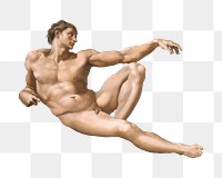 Png Creation of Adam sticker, transparent background by Michelangelo Buonarroti. Remastered by rawpixel.