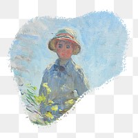 Monet's son png brush stroke sticker, transparent background. Famous art remixed by rawpixel.