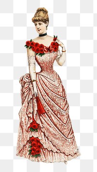 Victorian woman png sticker, transparent background. Remastered by rawpixel.