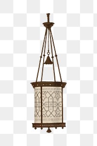 Victorian lantern png vintage home decor sticker, transparent background. Remastered by rawpixel.