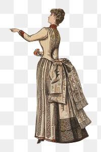 Victorian woman png sticker, transparent background. Remastered by rawpixel.