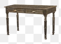 Victorian table png antique wooden furniture sticker, transparent background. Remastered by rawpixel.