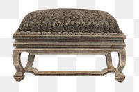 Victorian footstool png vintage seat sticker, transparent background. Remastered by rawpixel.