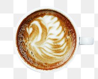 Coffee latte art png sticker, transparent background