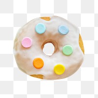 Cute tropical donut png sticker, transparent background