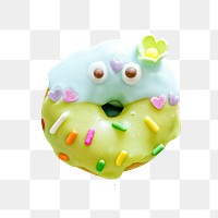 Cute monster donut png sticker, transparent background