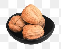 Walnut png collage element on transparent background