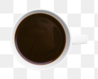 Black coffee png collage element, transparent background