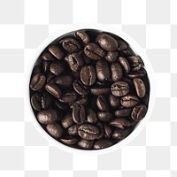 Coffee beans png collage element on transparent background