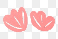 Pink flowers png doodles, transparent background