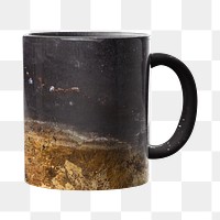 Black coffee mug png transparent background