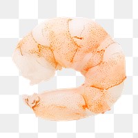 Peeled shrimp png collage element, transparent background