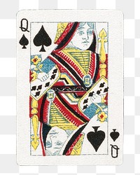 PNG Queen spade poker card  transparent background. Remixed by rawpixel.