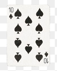 PNG 10 spade poker card  transparent background. Remixed by rawpixel.