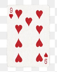 PNG 9 heart poker card  transparent background. Remixed by rawpixel.