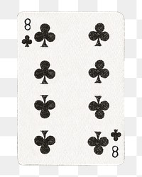PNG 8  clover poker card  transparent background. Remixed by rawpixel.