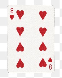 PNG 8 heart poker card  transparent background. Remixed by rawpixel.