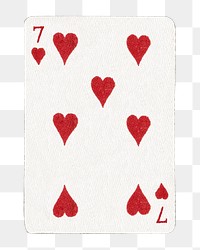 PNG 7 heart poker card  transparent background. Remixed by rawpixel.