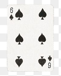 PNG 6  spade poker card  transparent background. Remixed by rawpixel.