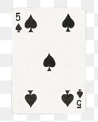 PNG 5 spade poker card  transparent background. Remixed by rawpixel.