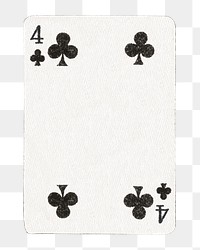 PNG 4  clover poker card  transparent background. Remixed by rawpixel.