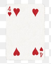 PNG 4 heart poker card  transparent background. Remixed by rawpixel.