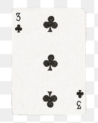 PNG 3  clover poker card  transparent background. Remixed by rawpixel.