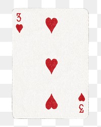 PNG 3 heart poker card  transparent background. Remixed by rawpixel.