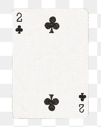 PNG 2  clover poker card  transparent background. Remixed by rawpixel.
