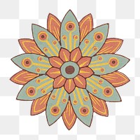 PNG Vintage geometric flower transparent background. Remixed by rawpixel.