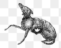 PNG Black and white dog illustration transparent background. Remixed by rawpixel.