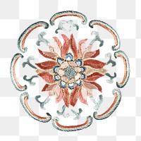 PNG Chinese flower, vintage illustration, transparent background.  Remixed by rawpixel. 