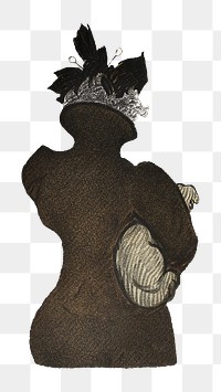 PNG Victorian woman, rear view illustration by J. M. Barrie, transparent background.  Remixed by rawpixel. 