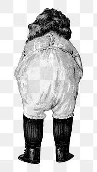 PNG Little kid rear view, vintage illustration by James Pyle, transparent background.  Remixed by rawpixel. 