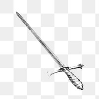 PNG Sword, vintage weapon illustration, transparent background.  Remixed by rawpixel. 