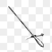 PNG Sword, vintage weapon illustration, transparent background.  Remixed by rawpixel. 