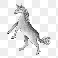 PNG Horse, vintage mythical creature illustration, transparent background.  Remixed by rawpixel. 