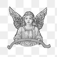 PNG Angel, vintage illustration by Francis Augustus Lathrop, transparent background.  Remixed by rawpixel. 