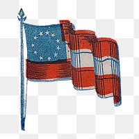 PNG American flag, vintage illustration, transparent background.  Remixed by rawpixel. 