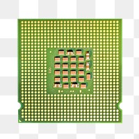 Png computer chip, isolated object, transparent background